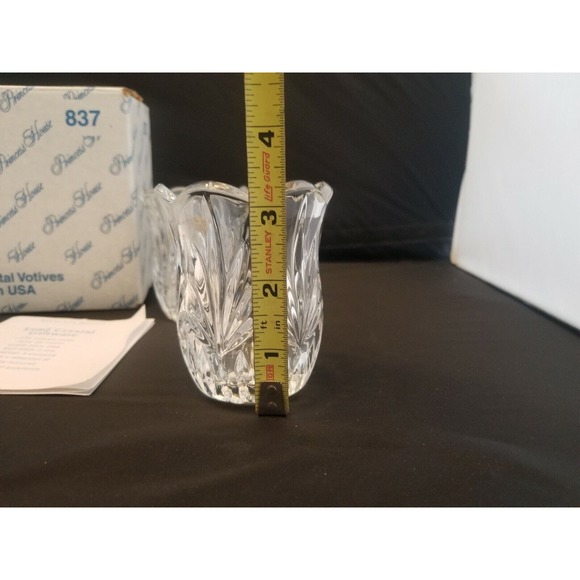 Princess House 837 Two Lead Crystal Votives NIB Retired 1998 - Picture 7 of 8